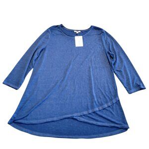 NWT Como Blu Top Women's Lightweight Blue Sz‎ XL Boho Lagenlook NEW